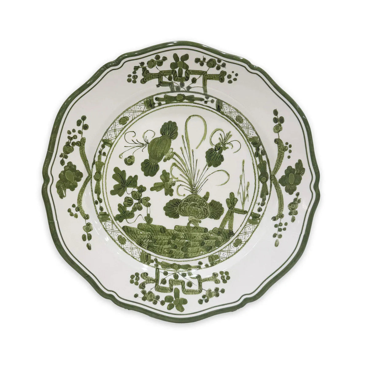 Beatriz Ball Vida Faenza 9" White & Green Salad Plate Set of 4 - Little Miss Muffin Children & Home