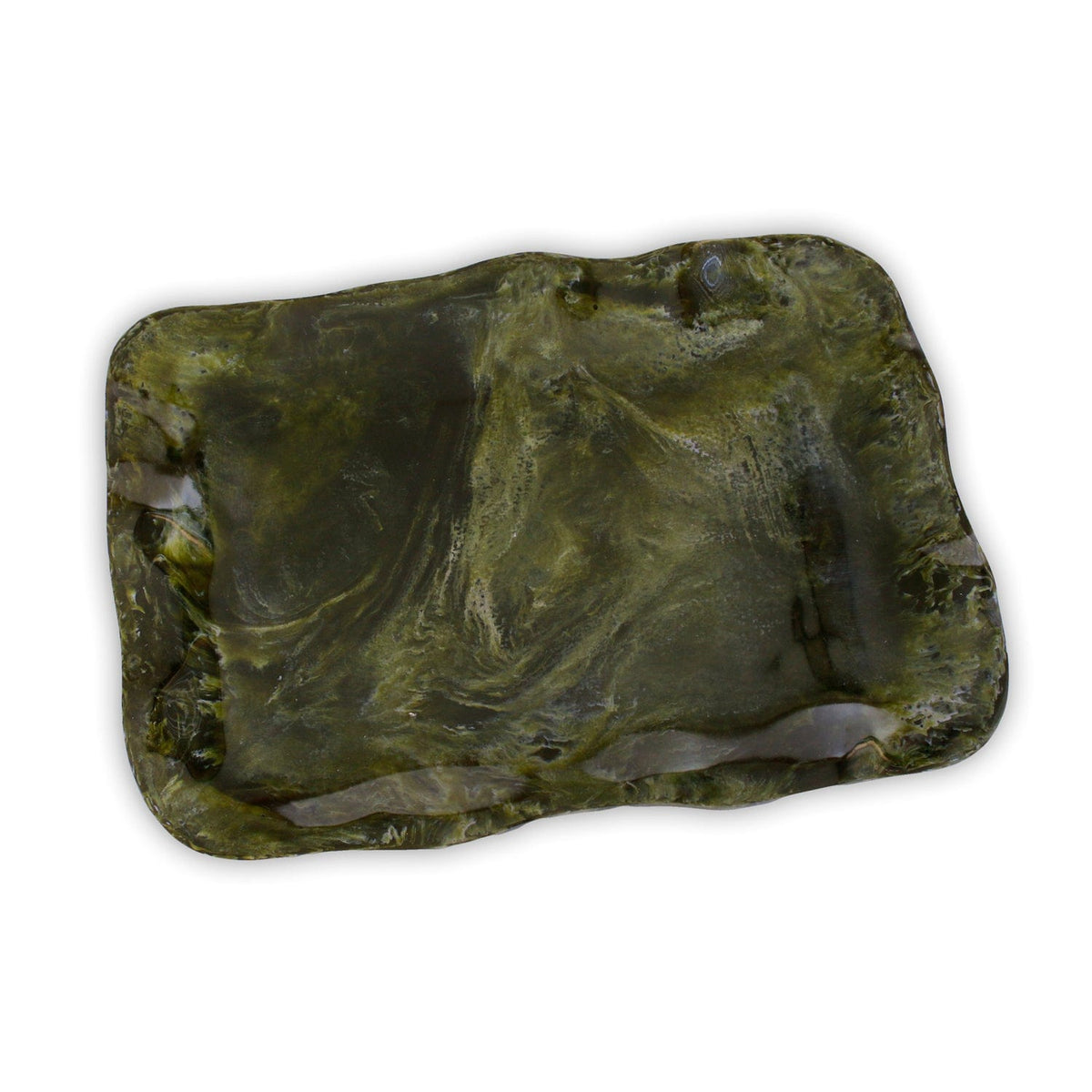 Beatriz Ball Resin Malachite Extra Large Rectangular Green Tray - Little Miss Muffin Children & Home