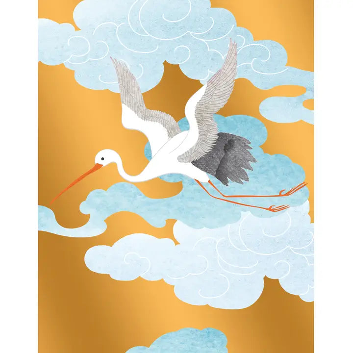 Notes & Queries Inc New Baby Stork Blue Greeting Card Artige - Little Miss Muffin Children & Home
