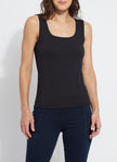 Evie Scoop Neck Tank in Black by Lysse