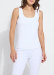 Evie Scoop Neck Tank in White by Lysse