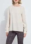 Silky Cream Talita French Cuff Blouse