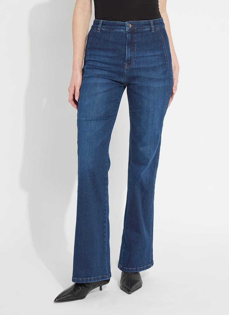 Liora Zip Front Denim Trouser in Dark Authentic Midwash by Lysse