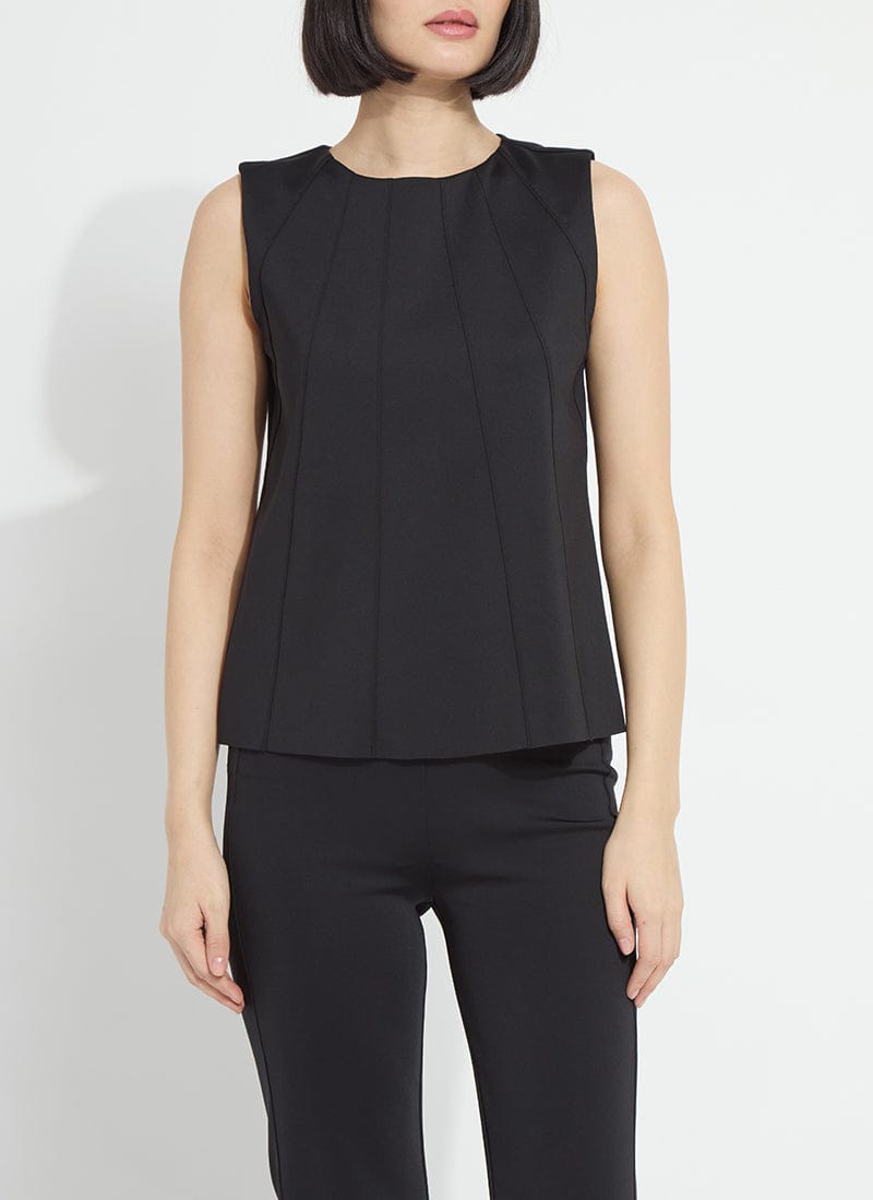 Spencer Neoprene Shell Tank in Black by Lysse