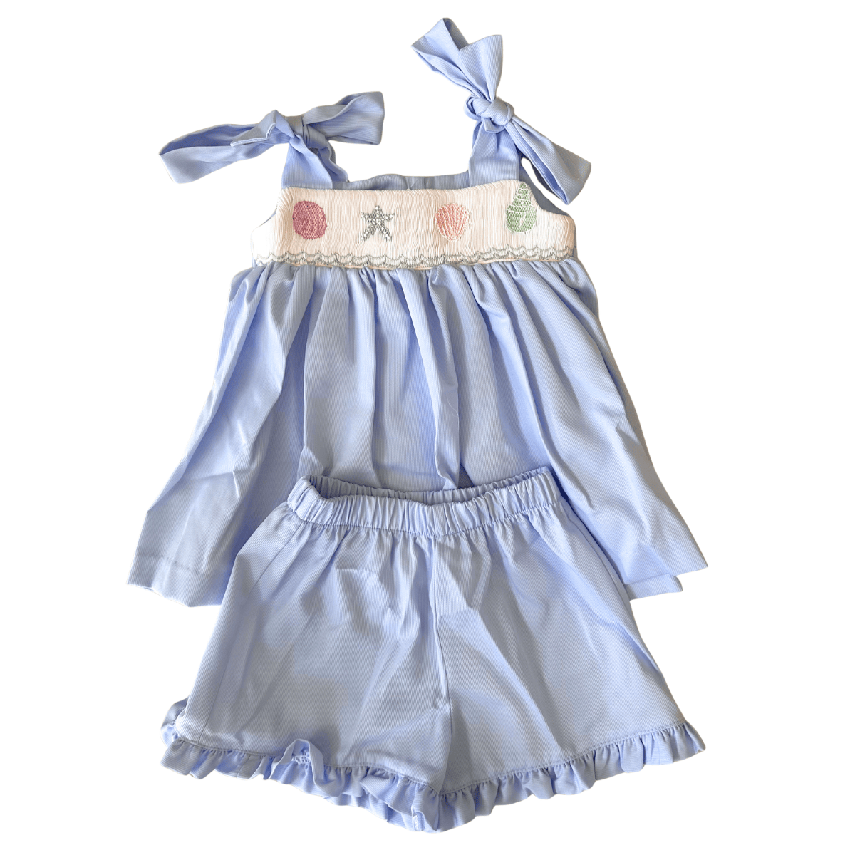 Lulu Bebe Seashell Smocked Julia Short Set - Little Miss Muffin Children & Home