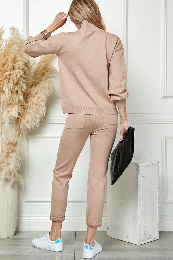 Cezele Cezele Knit Jogger Set in Khaki - Little Miss Muffin Children & Home