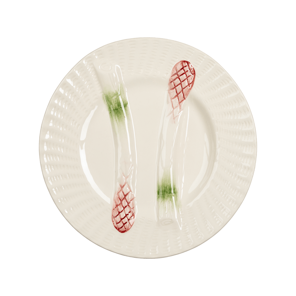 Abigail's Home Decor White with Green & Pink Details Asparagus Plate - Little Miss Muffin Children & Home