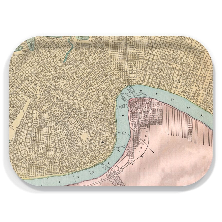 Daisy Mae Designs Daisy Mae Designs Vintage New Orleans Map Birchwood Serving Tray - Little Miss Muffin Children & Home