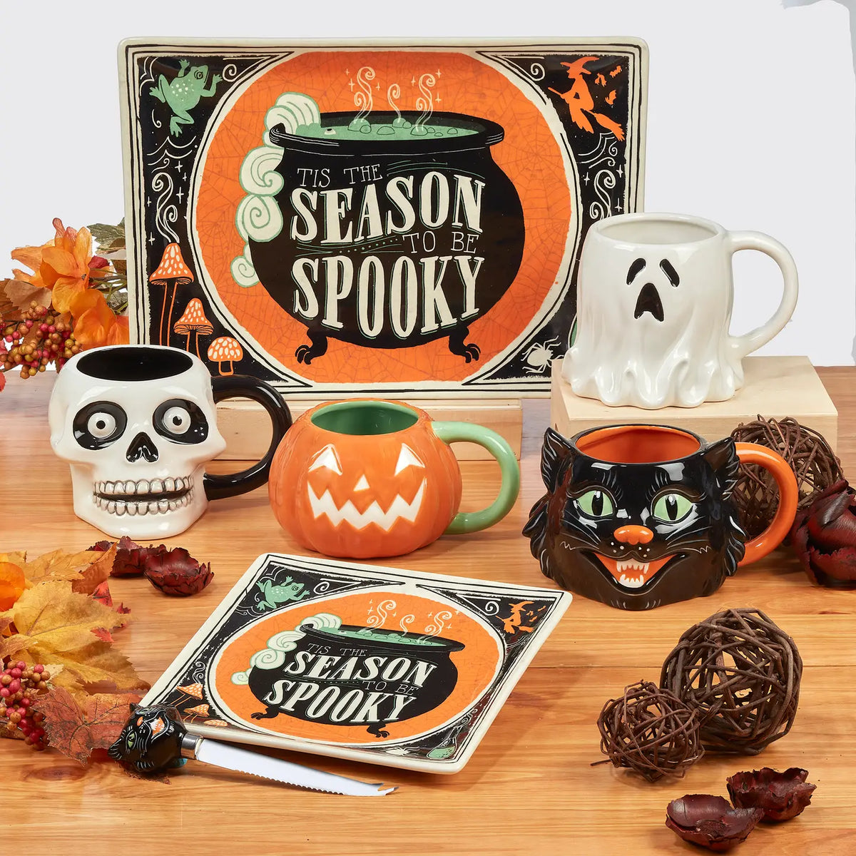 Certified International Scaredy Cat Halloween Rectangular Platter - Little Miss Muffin Children & Home