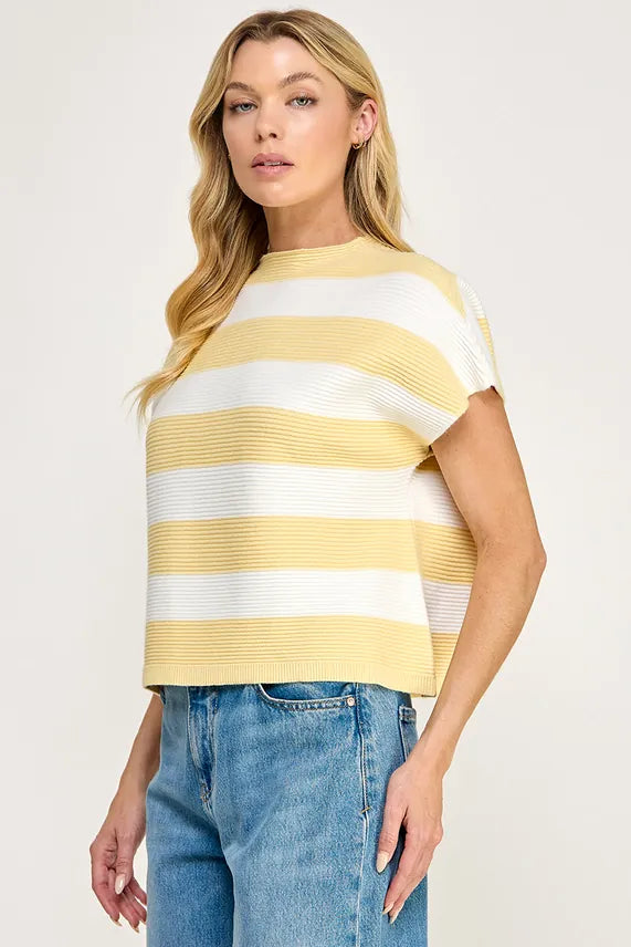 Ellison Butter Striped Soft Ribbed Knit Sweater - Little Miss Muffin Children & Home