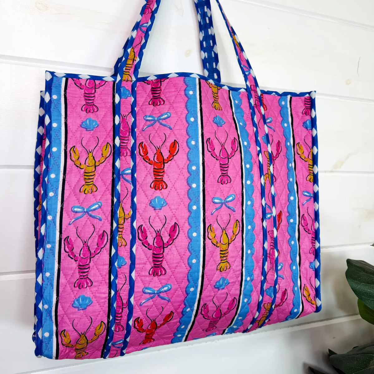 Folklore Couture Pink Lobster Quilted Tote Bag - Little Miss Muffin Children & Home