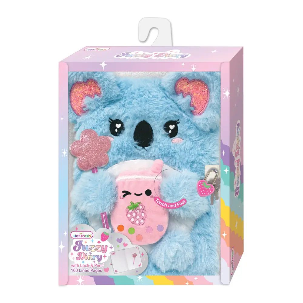 Hot Focus Koala Fuzzy Diary with Lock and Keys - Little Miss Muffin Children & Home