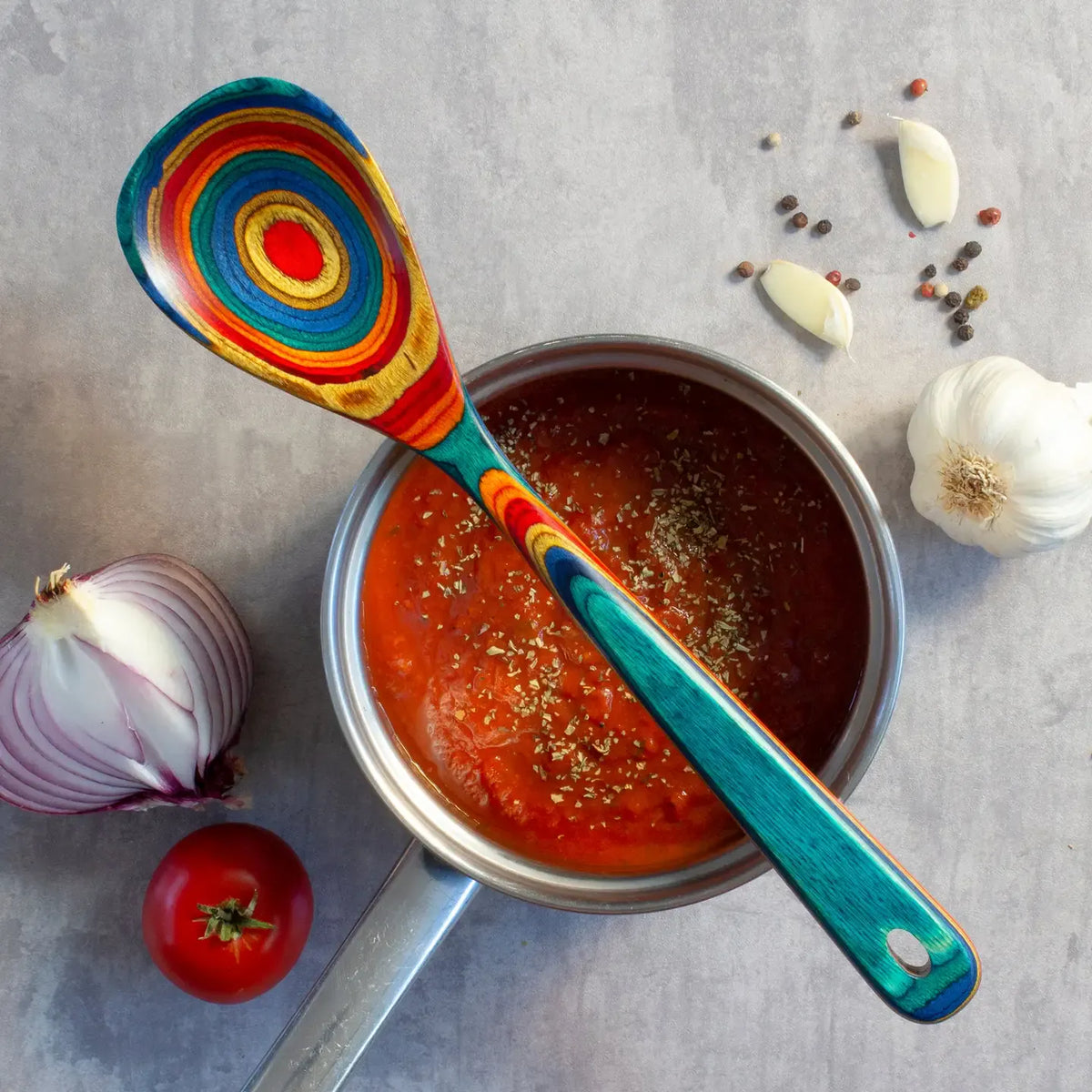 Totally Bamboo Baltique® Montego Bay Colorful Wooden Cooking Spoon, 12.5" - Little Miss Muffin Children & Home