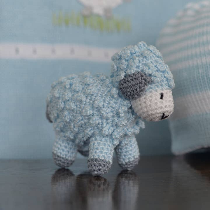 Melange Blue Little Crochet Lamb - Little Miss Muffin Children & Home