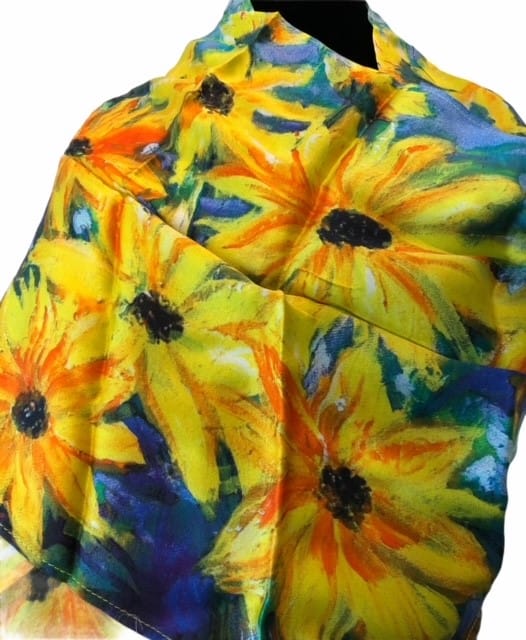 Nina J Sunflowers Silk Scarf - Little Miss Muffin Children & Home