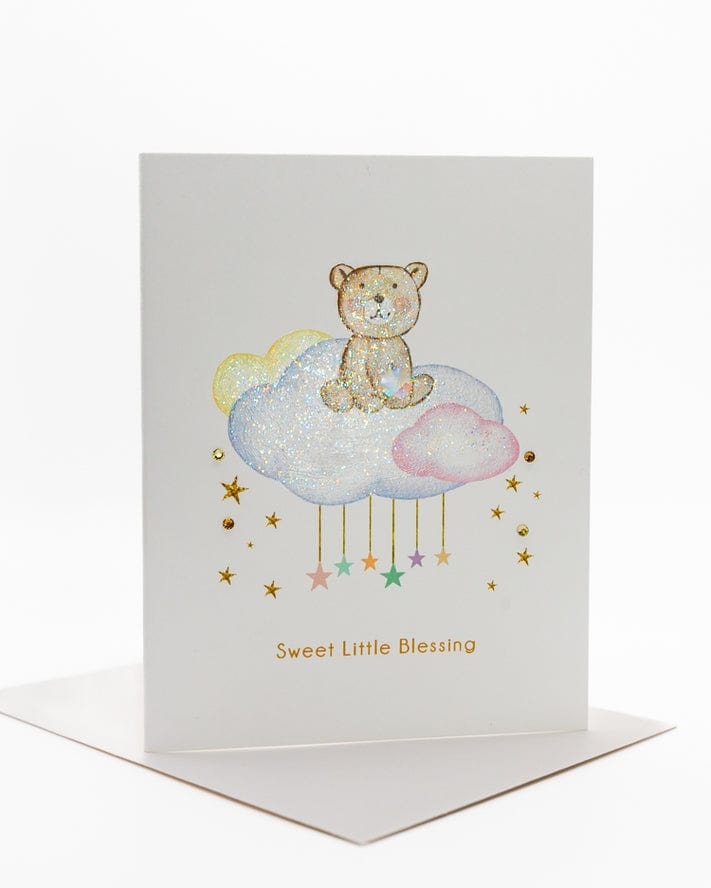Lavender Vines 'Sweet Little Blessing' New Baby Greeting Card - Little Miss Muffin Children & Home