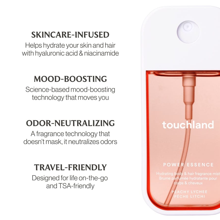 Touchland Peachy Lychee Power Essence Body & Hair Fragrance Mist - Little Miss Muffin Children & Home