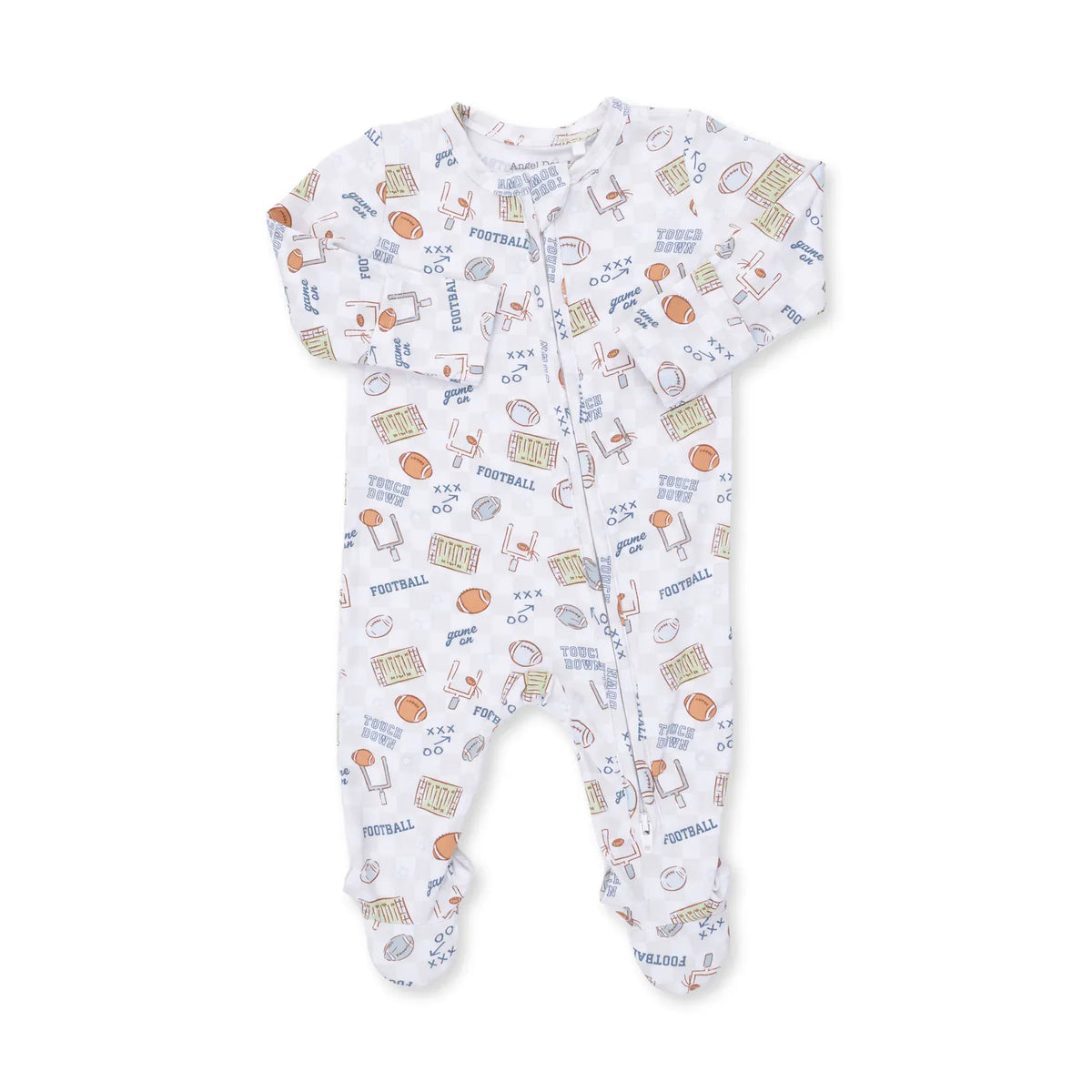 Angel Dear Football Check 2 Way Zipper Footie - Little Miss Muffin Children & Home