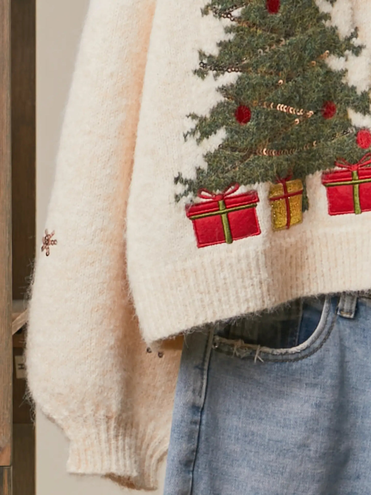 Mello. Mello Christmas Tree Embroidered Ivory Cardigan - Little Miss Muffin Children & Home