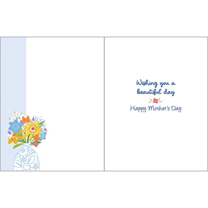 Gina B Designs Inc Vase on Blue Mother's Day Greeting - Little Miss Muffin Children & Home