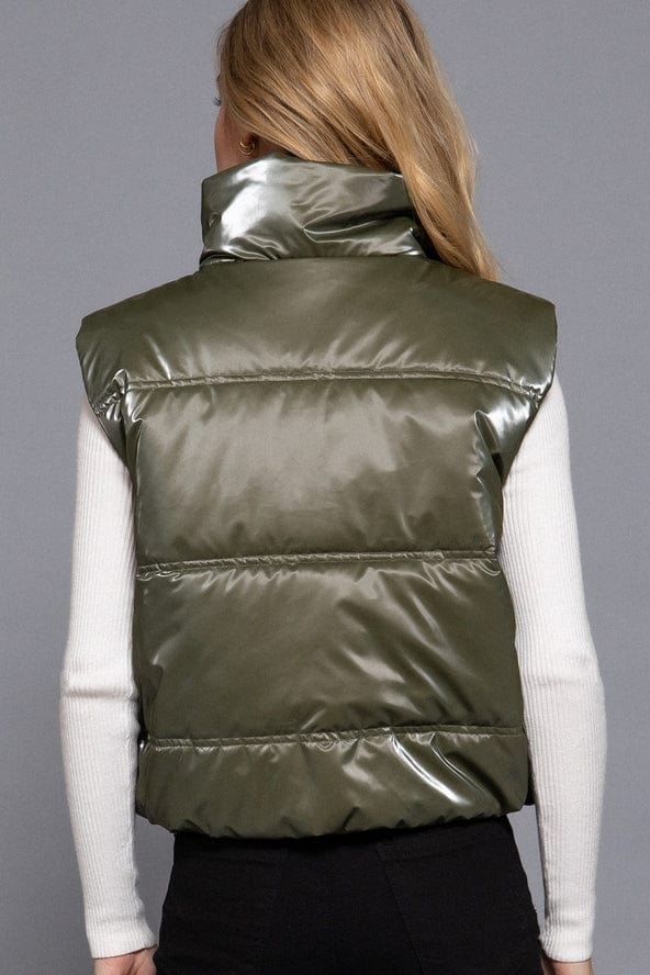 Active Basic Active Basic High Neck Zip-up Vest in Olive - Little Miss Muffin Children & Home