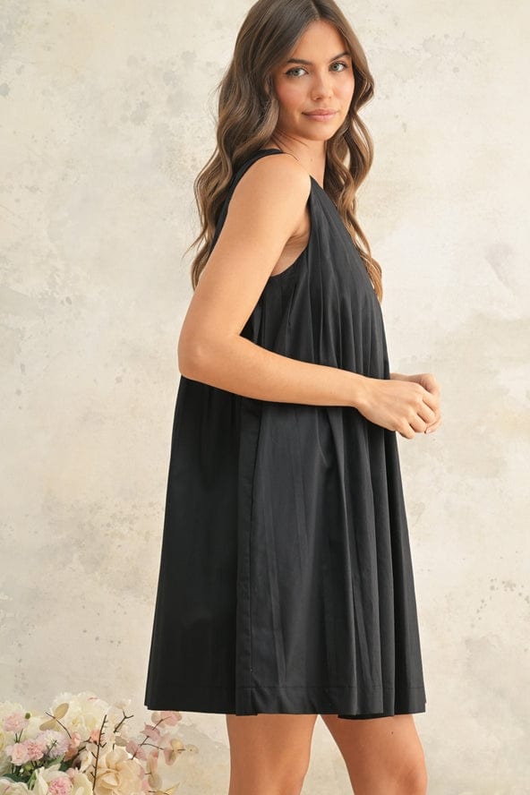 Miou Muse Pleated Sleeveless Mini Dress - Little Miss Muffin Children & Home