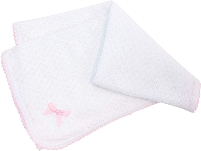 Paty, Inc. Paty Knit Receiving Swaddle Blanket with Bow - Little Miss Muffin Children & Home
