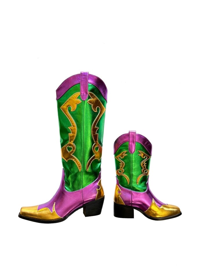Mardi Gras Creations Mardi Gras Creations Metallic Mardi Gras Cowboy Boots - Little Miss Muffin Children & Home