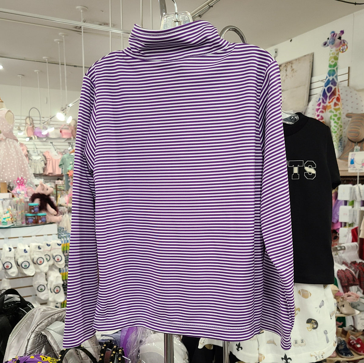 Vive La Fete Vive La Fete LSU Embroidered Striped Quarter Zip Pullover - Little Miss Muffin Children & Home