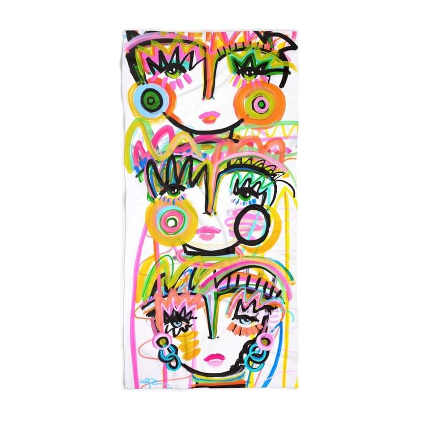 Sun, Salt & Sass 70 x 36 inch beach towel by Windy O'Connor Art