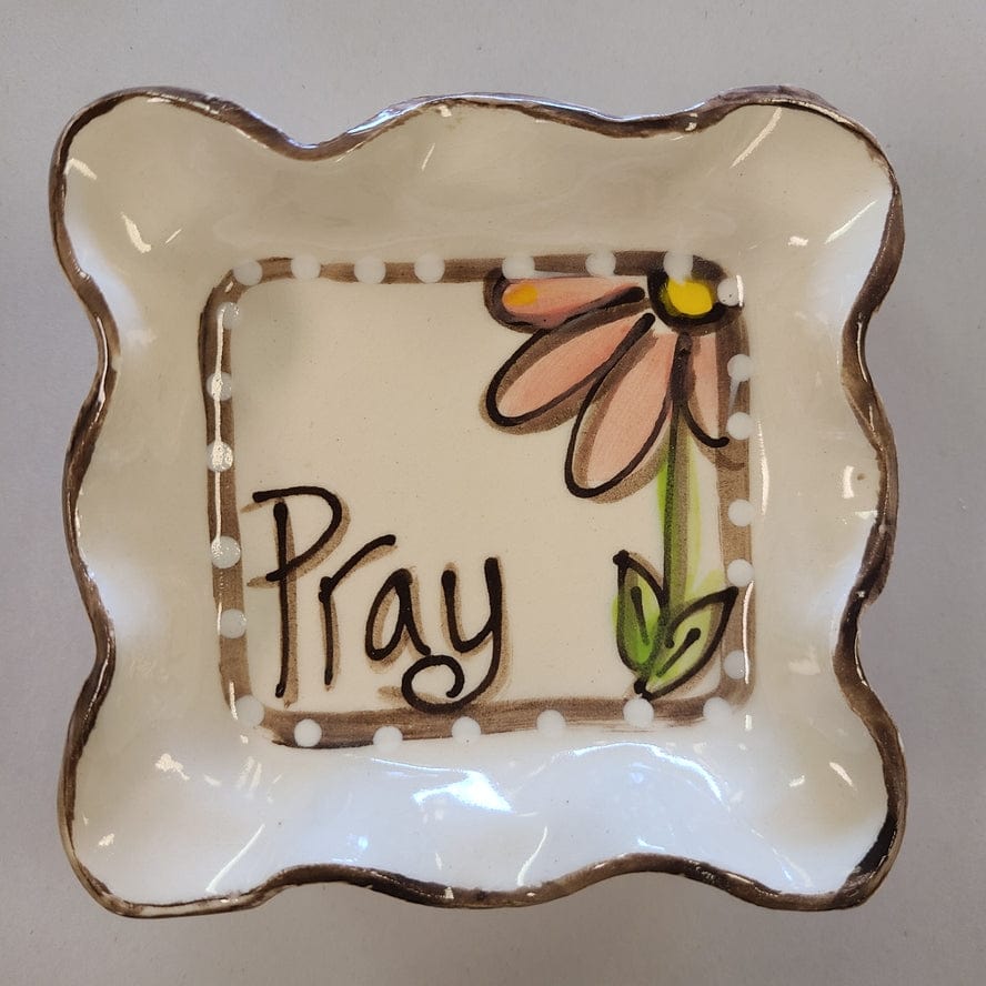Heartfelt Traditions Heartfelt Traditions Small Candle Plate, AW Flower Pray - Little Miss Muffin Children & Home