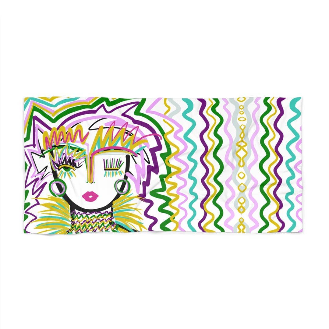 Pour Me Something Chica 70 x 36 inch beach towel by Windy O'Connor Art