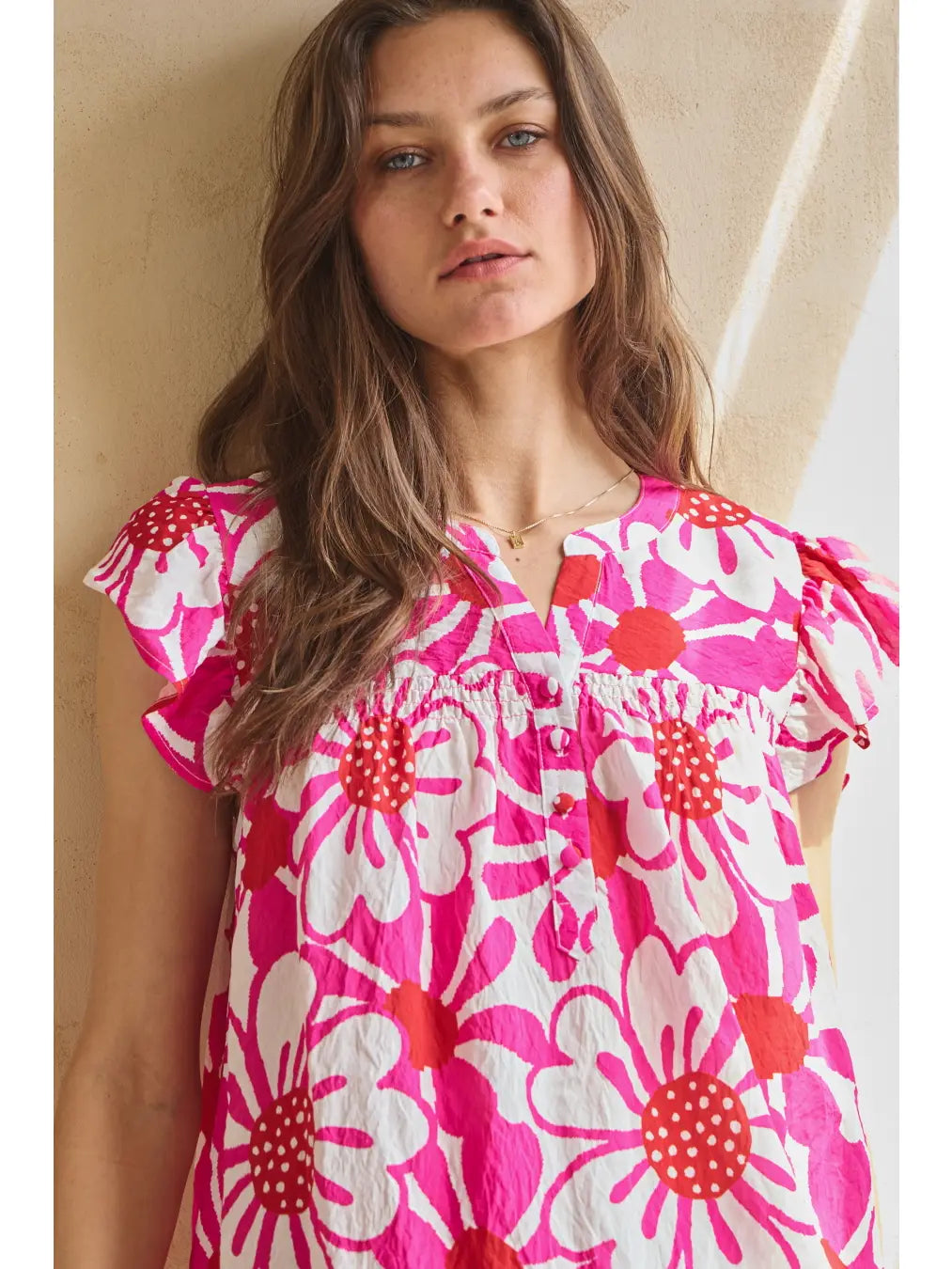 Oddi Floral Print Flutter Sleeve Blouse - Little Miss Muffin Children & Home