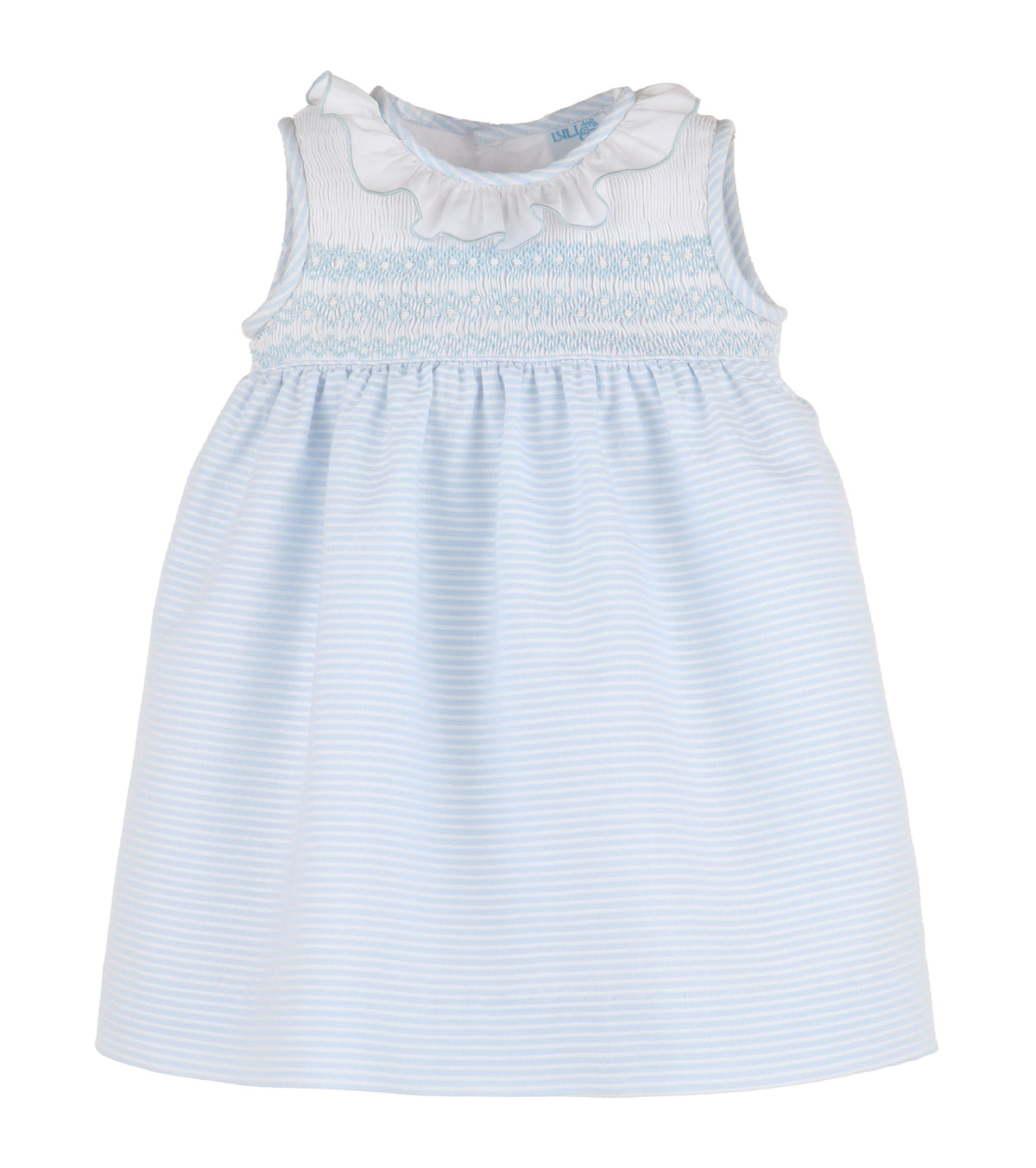 Casero & Associates Casero & Associates Stripes Combo Smock Dress, Blue - Little Miss Muffin Children & Home