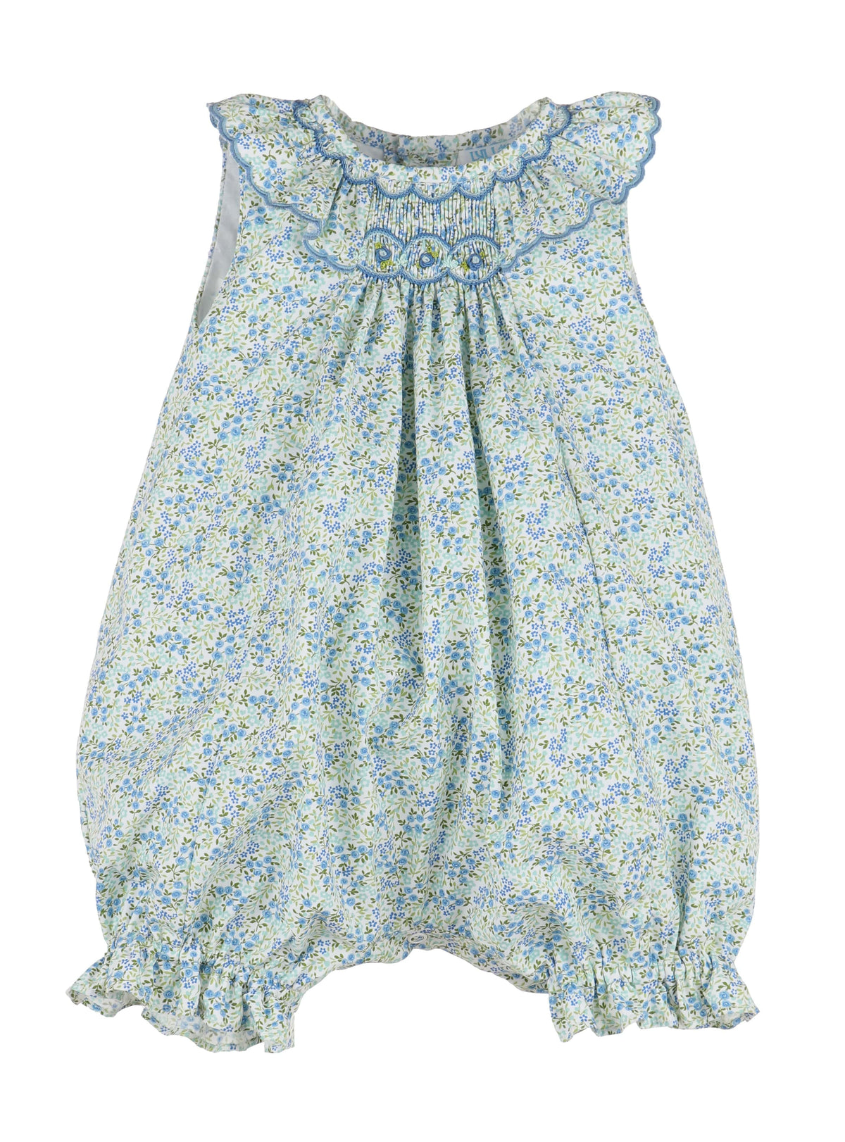 Casero & Associates Casero & Associates Tiny Floral Smock Bishop, Blue - Little Miss Muffin Children & Home