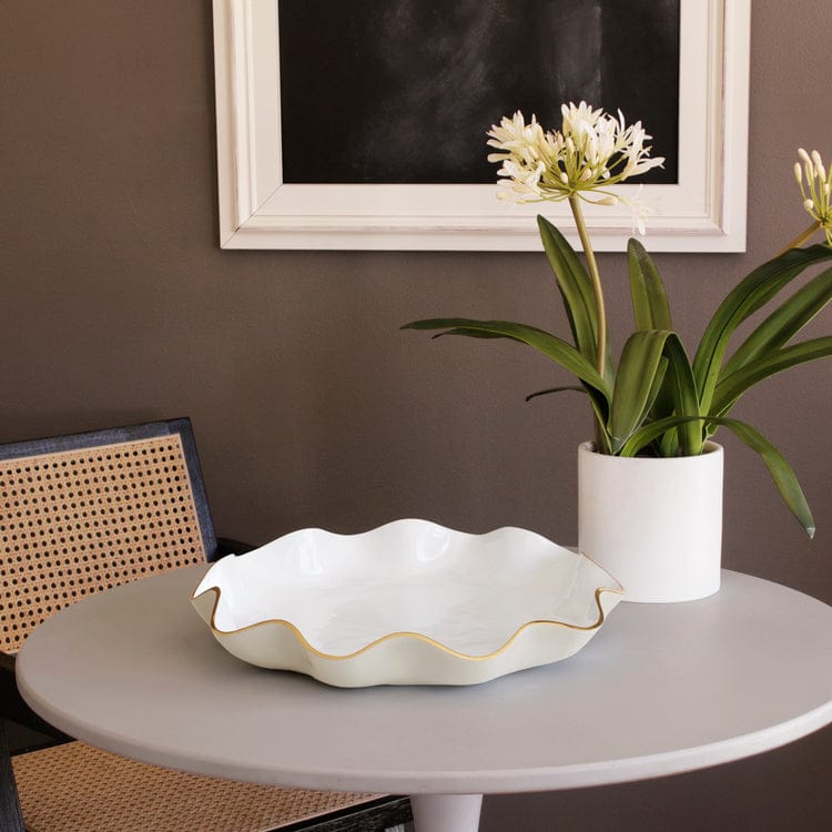 Beatriz Ball Encanto Carola Large Round Platter, Cream & White - Little Miss Muffin Children & Home
