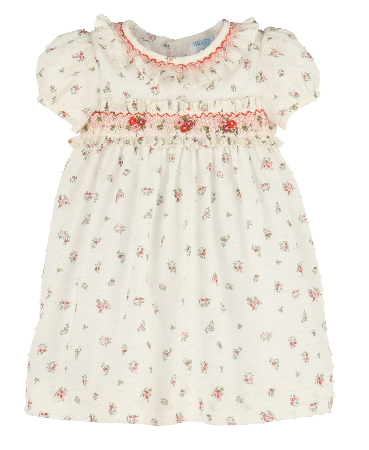 Casero & Associates Plumetti Floral Smock Dress, Pink - Little Miss Muffin Children & Home