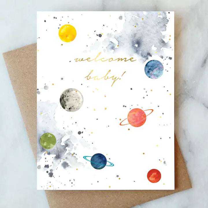 Abigail Jayne Design Space Baby New Mom Baby Greeting Card - Little Miss Muffin Children & Home