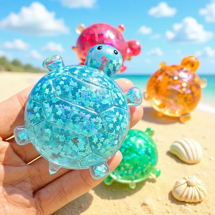 Little Trendy Random Color Maltose Glitter Cute Sea Turtle Squishy Toy - Little Miss Muffin Children & Home