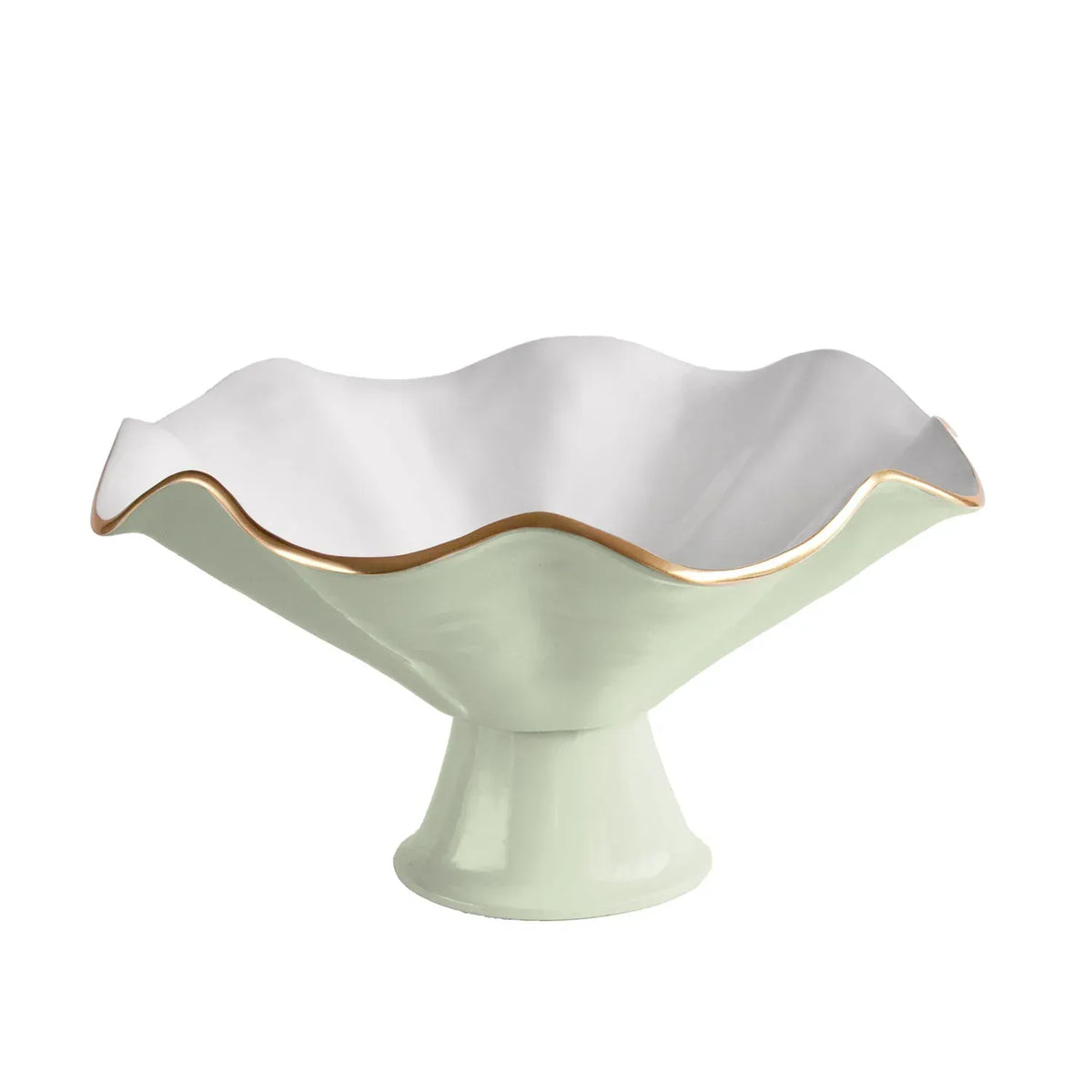 Beatriz Ball Encanto Vento Pedestal Bowl in Pistachio & White - Little Miss Muffin Children & Home