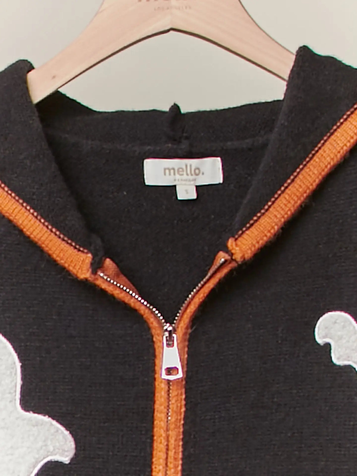Mello. Halloween Ghost Patch Zip-Up Hoodie Sweater - Little Miss Muffin Children & Home
