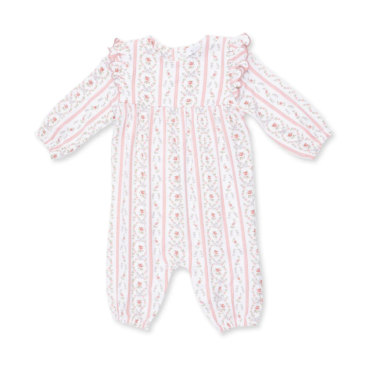 Angel Dear Marnie Rosebud Stripe Long Sleeve Petal Ruffle Romper - Little Miss Muffin Children & Home