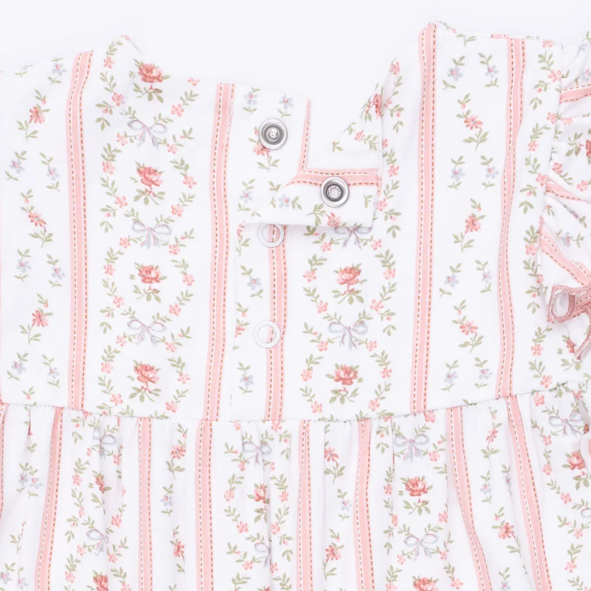 Angel Dear Marnie Rosebud Stripe Long Sleeve Petal Ruffle Romper - Little Miss Muffin Children & Home