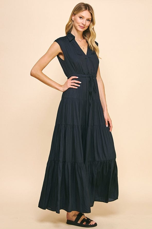 Pinch Pinch Sleeveless Tiered Maxi Dress in Ink - Little Miss Muffin Children & Home