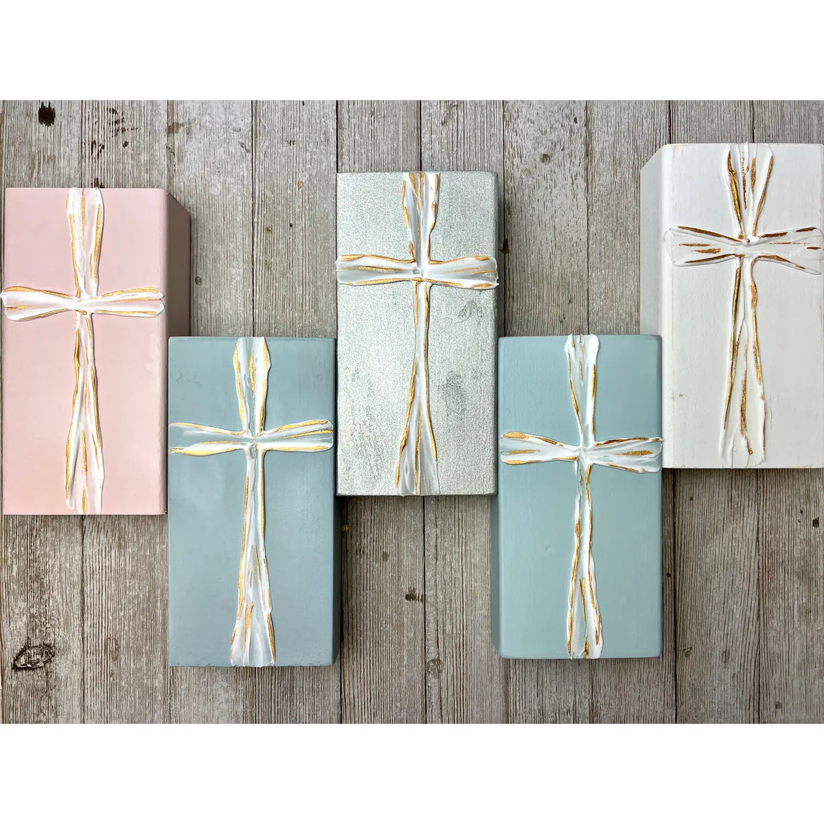 Ten Twenty Six Designs White Cross Art, Assorted Colors & Sizes - Little Miss Muffin Children & Home