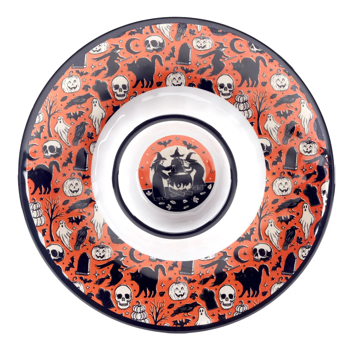 Certified International Halloween Hocus Pocus 14.5" Melamine Chip & Dip - Little Miss Muffin Children & Home