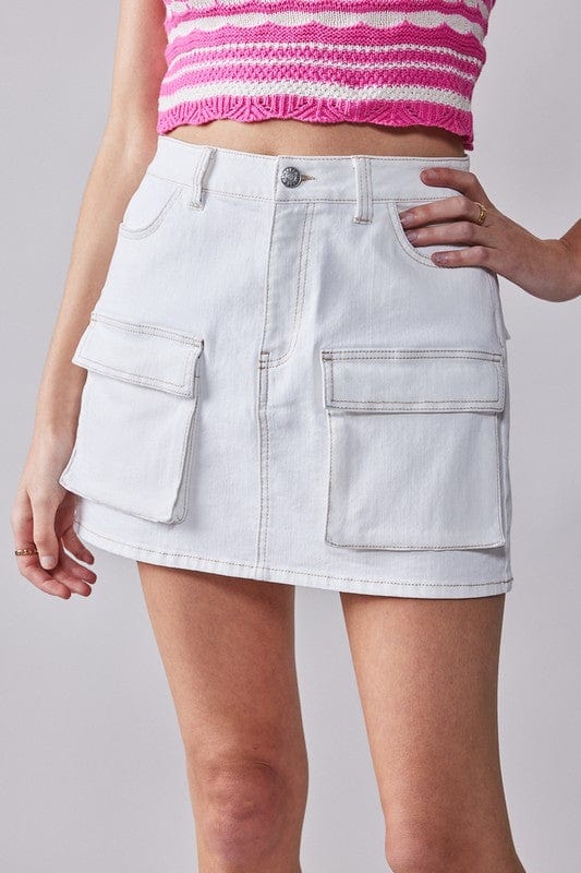 Fashion Week Fashion Week Denim Flap Pocket Cargo Mini Skirt - Little Miss Muffin Children & Home