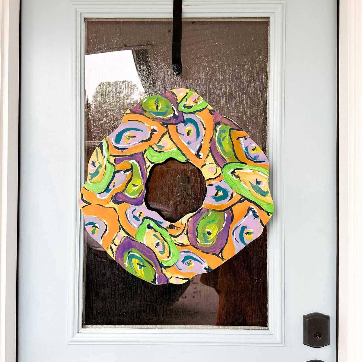 Toodle Lou Designs Toodle Lou Designs Mardi Gras Oyster Wreath Wood Door Hanger - Little Miss Muffin Children & Home