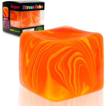 Auraquise Orange Marble Cube Slow Rising Stress Relief Squeeze Toy Box - Little Miss Muffin Children & Home
