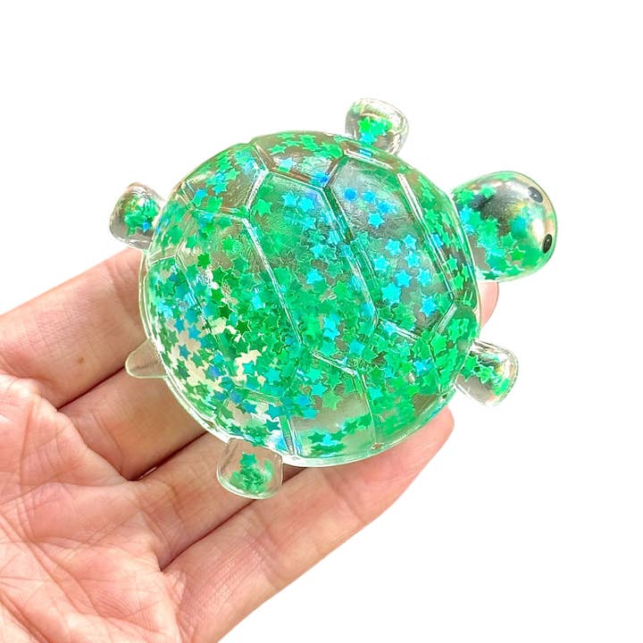 Auraquise Glitter Turtle Squishy Stress Relief Toy with Taffy-Like Texture, 5 Available Colors - Little Miss Muffin Children & Home